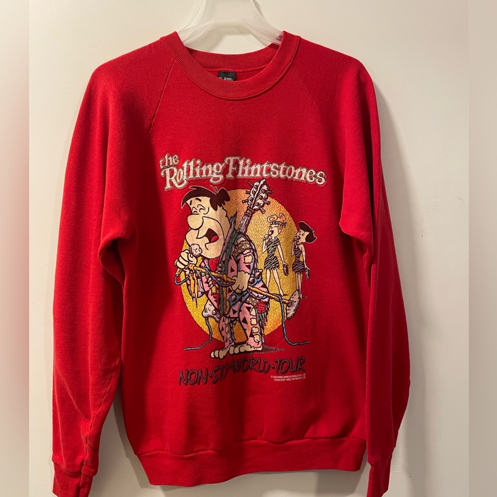 Vintage 1988 The Rolling Flintstones Sweater Size XL Made In USA Single Stitch